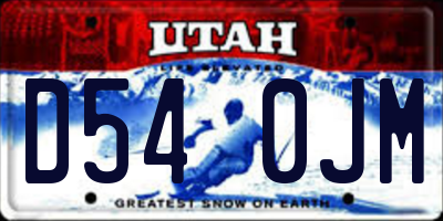 UT license plate D540JM