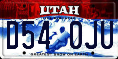 UT license plate D540JU