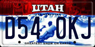UT license plate D540KJ