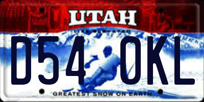 UT license plate D540KL