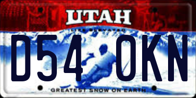 UT license plate D540KN