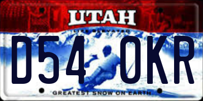 UT license plate D540KR