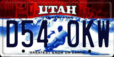 UT license plate D540KW