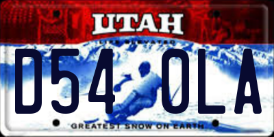 UT license plate D540LA