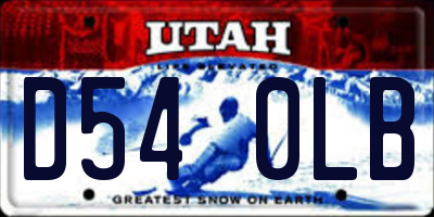 UT license plate D540LB
