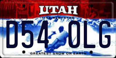 UT license plate D540LG