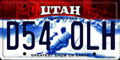 UT license plate D540LH