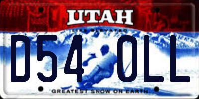 UT license plate D540LL