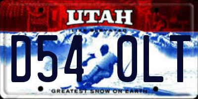 UT license plate D540LT