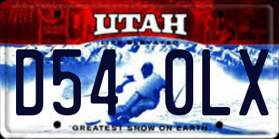 UT license plate D540LX