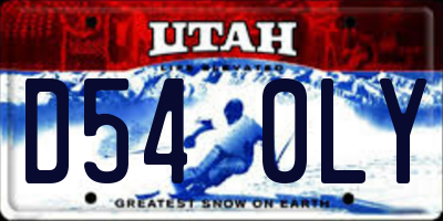 UT license plate D540LY