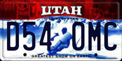 UT license plate D540MC