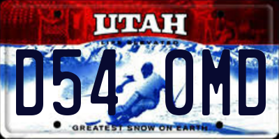 UT license plate D540MD