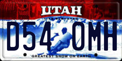UT license plate D540MH