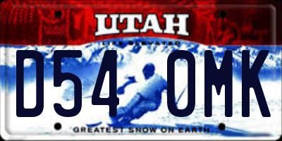 UT license plate D540MK