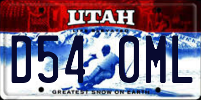 UT license plate D540ML