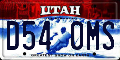UT license plate D540MS