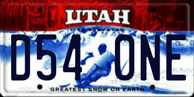 UT license plate D540NE