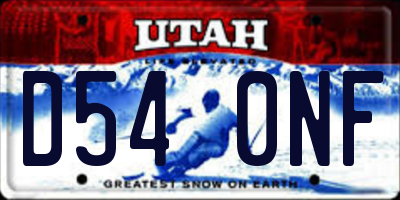 UT license plate D540NF