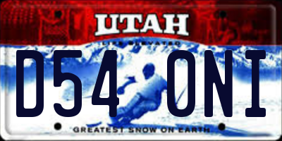 UT license plate D540NI