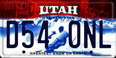 UT license plate D540NL