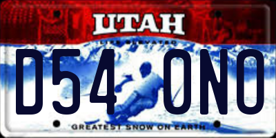 UT license plate D540NO
