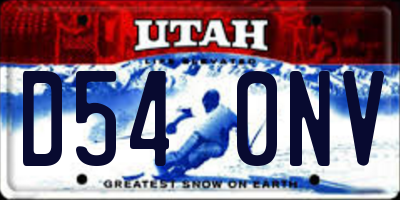 UT license plate D540NV