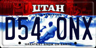 UT license plate D540NX