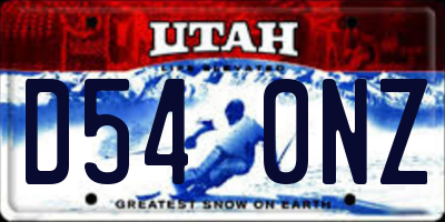 UT license plate D540NZ