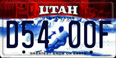 UT license plate D540OF