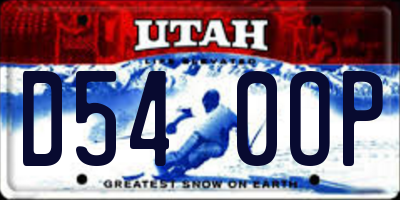 UT license plate D540OP