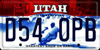 UT license plate D540PB
