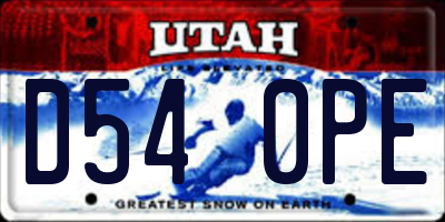 UT license plate D540PE