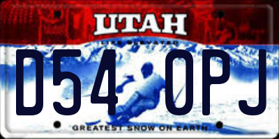 UT license plate D540PJ