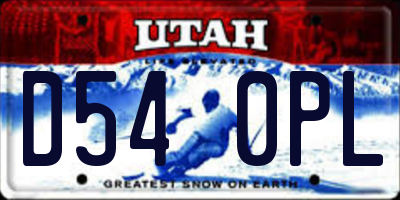 UT license plate D540PL