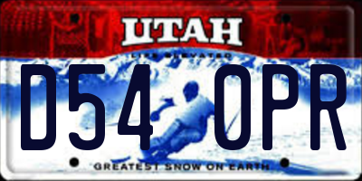 UT license plate D540PR