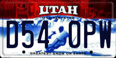 UT license plate D540PW