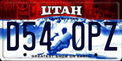 UT license plate D540PZ