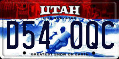 UT license plate D540QC