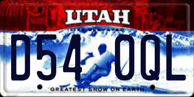 UT license plate D540QL