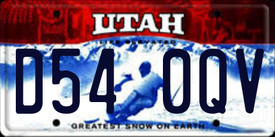 UT license plate D540QV