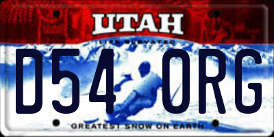 UT license plate D540RG