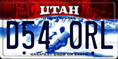 UT license plate D540RL