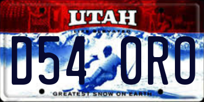 UT license plate D540RO