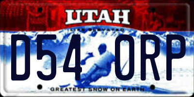 UT license plate D540RP
