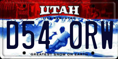 UT license plate D540RW
