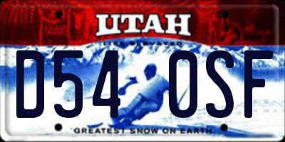 UT license plate D540SF
