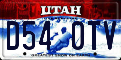 UT license plate D540TV