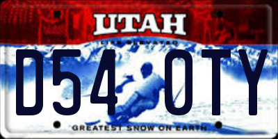 UT license plate D540TY