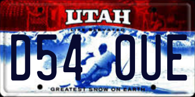 UT license plate D540UE